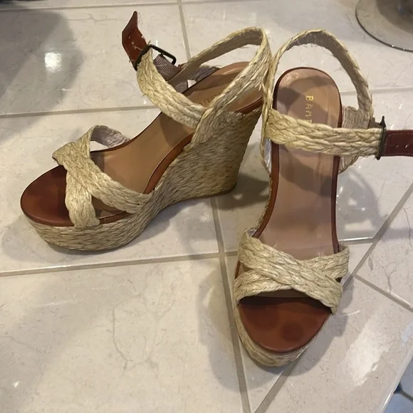 Raffia platform espadrilless size 8 - Picture 2 of 6